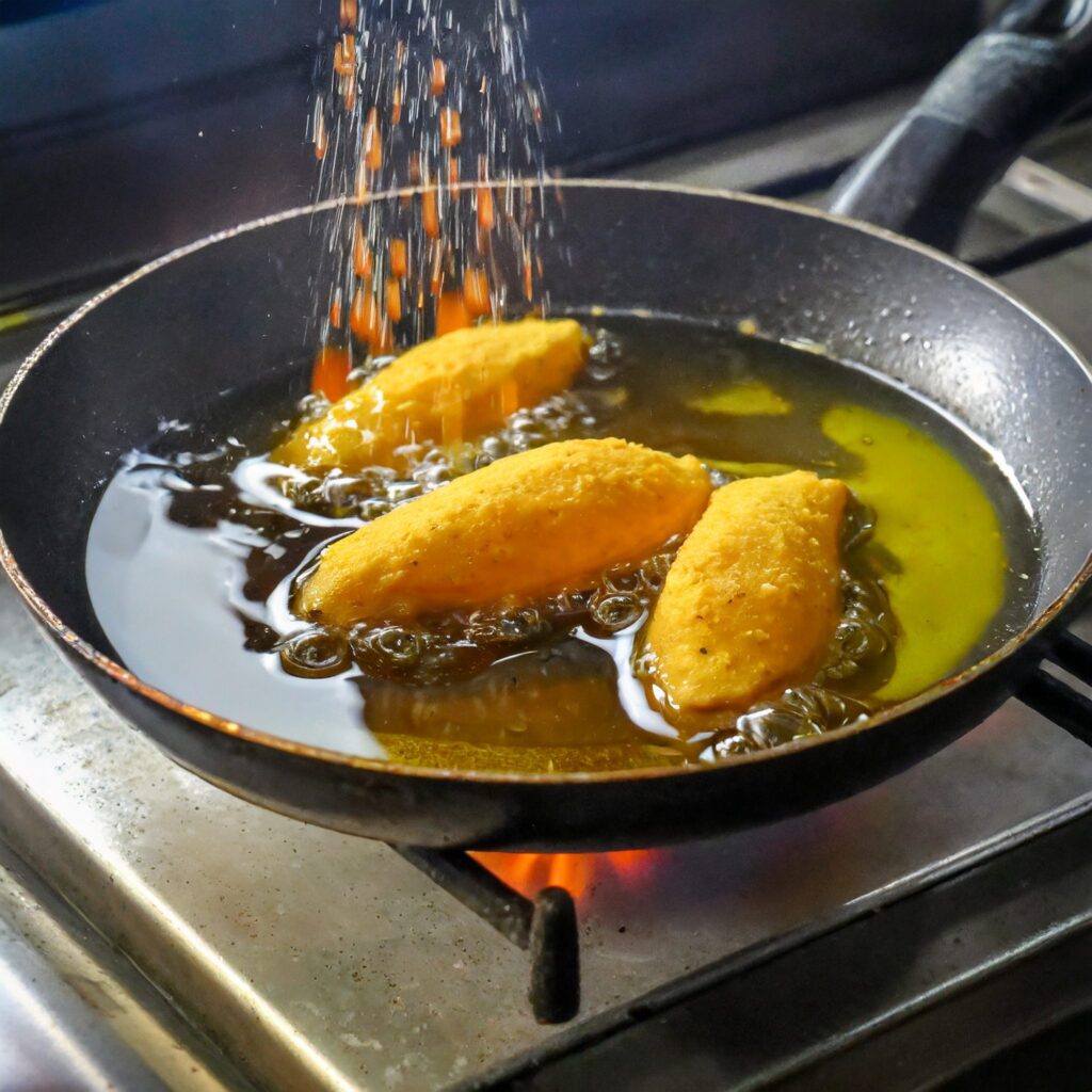 4. Frying: